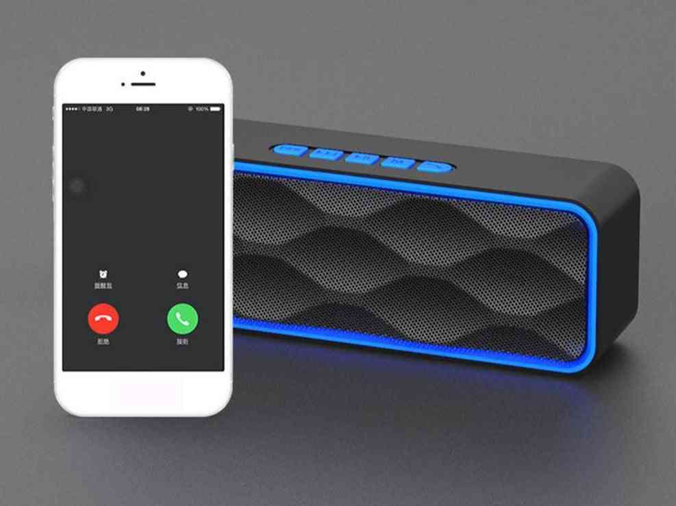 преносим Bluetooth 5.0 високоговорител мултимедиен usb субуфер, автомобилна безжична стерео високоговорител 3d звукови ефекти поддръжка за мобилен телефон