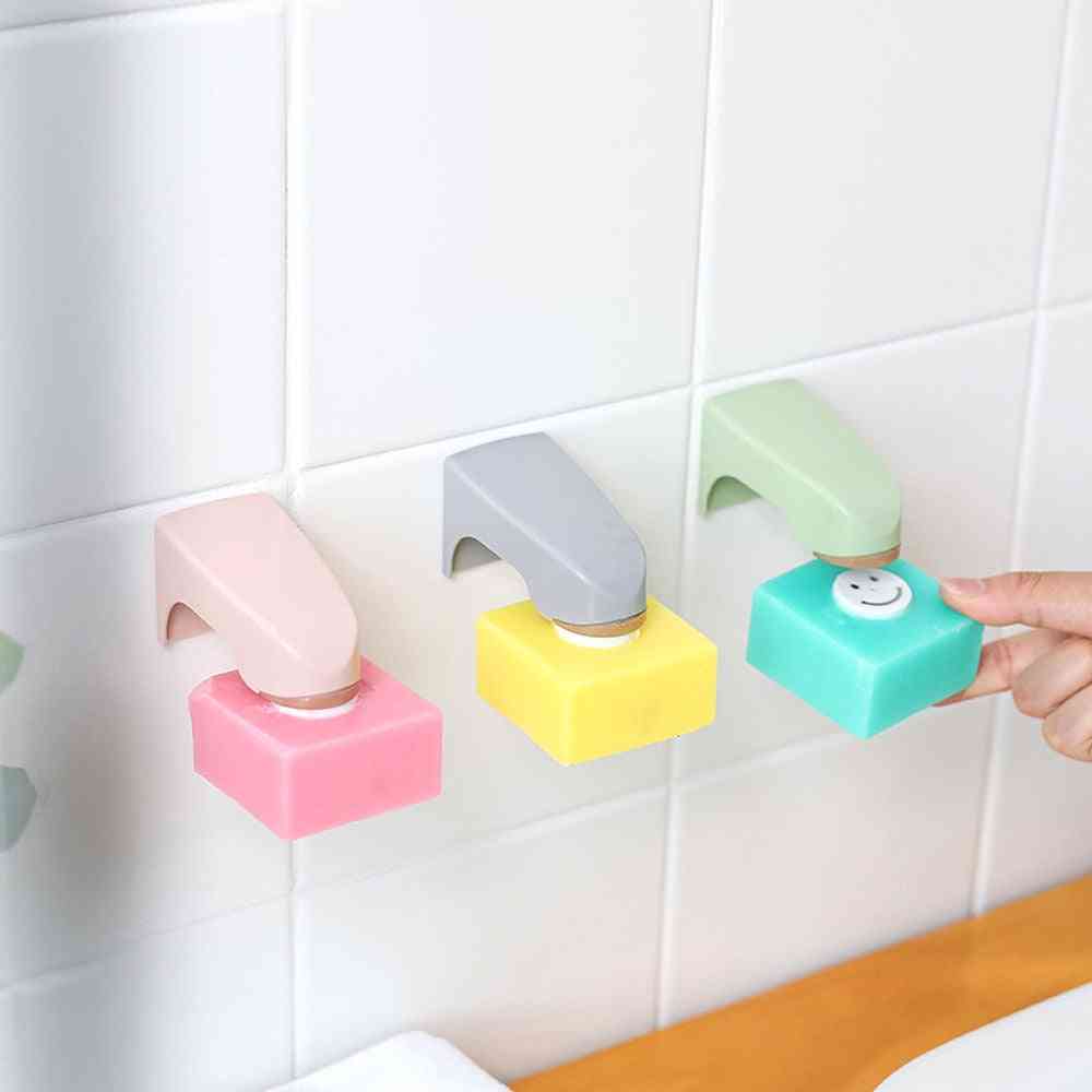 Portable  Wall Mounted Sticking Soap Dishes-storage Rack