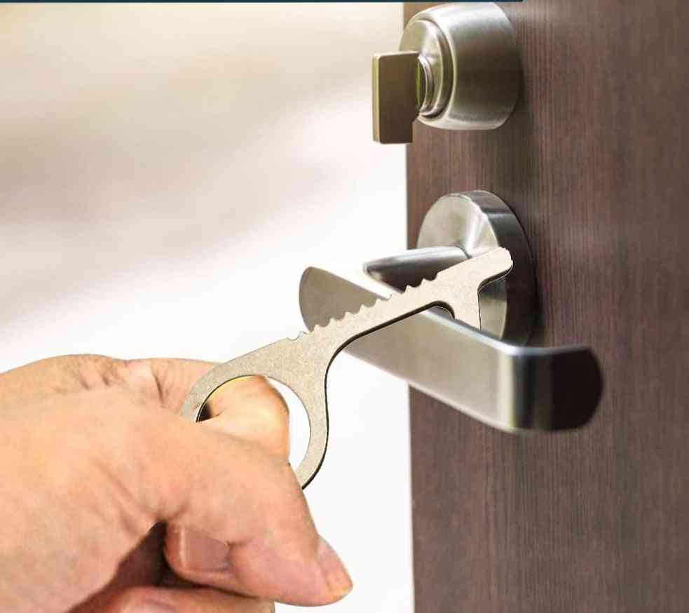 Portable Non Contact, Edc Door Opener- Handle Key
