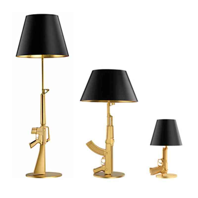 Nordic modern ak47 gun lounge strieborný zlatý lesk - led a stojace lampy
