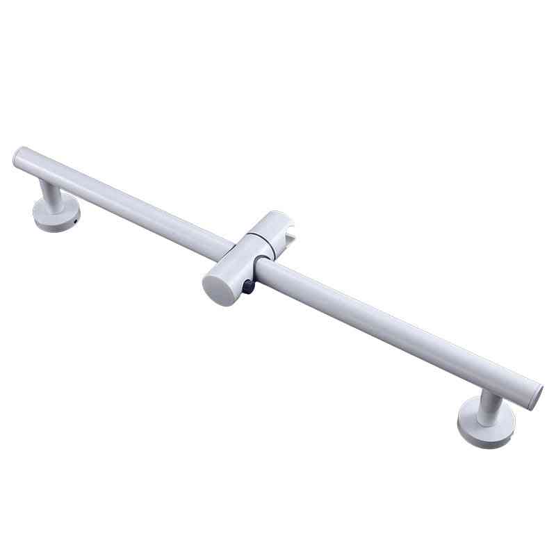 Barras deslizantes de aço inoxidável branco com suporte de chuveiro de mão em latão ajustável em altura e ângulo - apenas barra