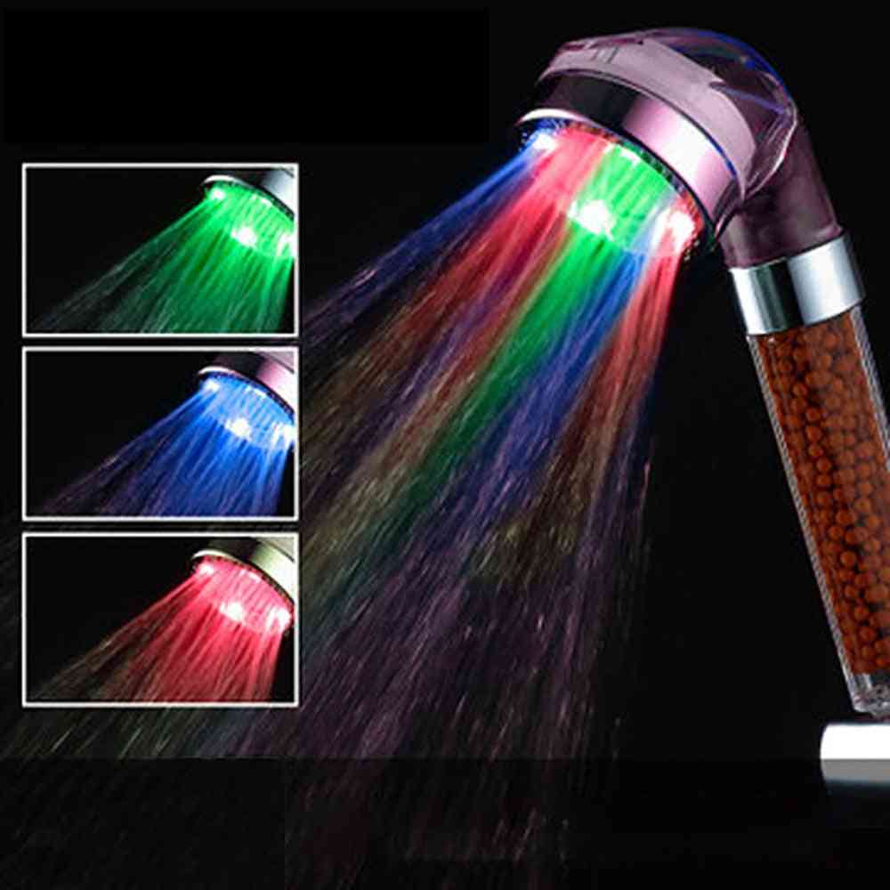 Colorful Led Anion Shower Head For Water Saving And Temperature Control