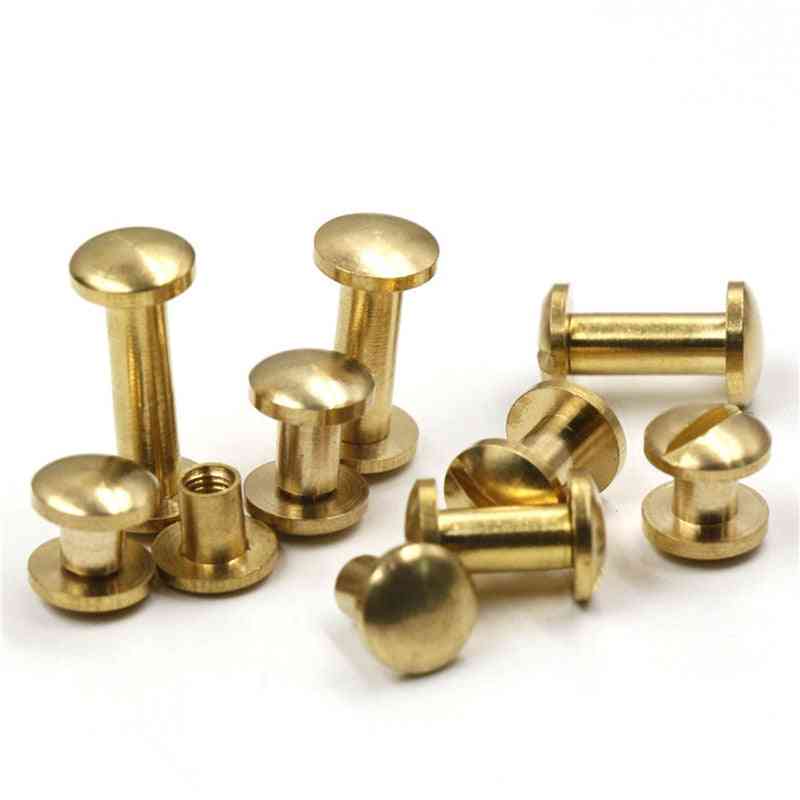 Solid Brass Binding Screws, Nail Stud Rivets For Photo Album, Leather Craft, Belt, Wallet