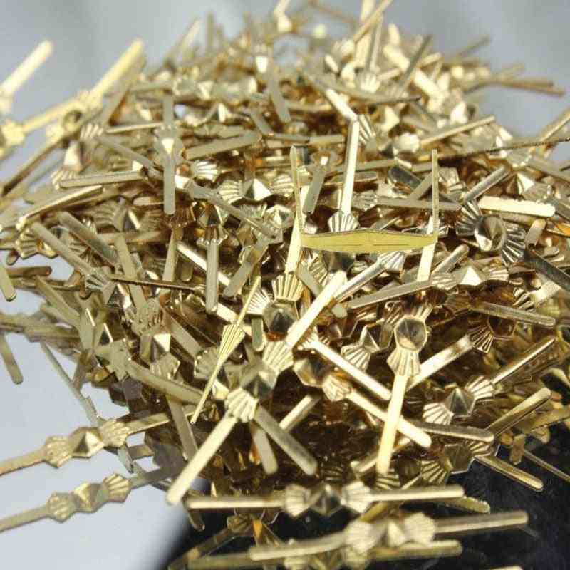500 stk lysekrone lampe deler - krystallperle 40 mm metallkontakt gylden bowtie pin - gylden