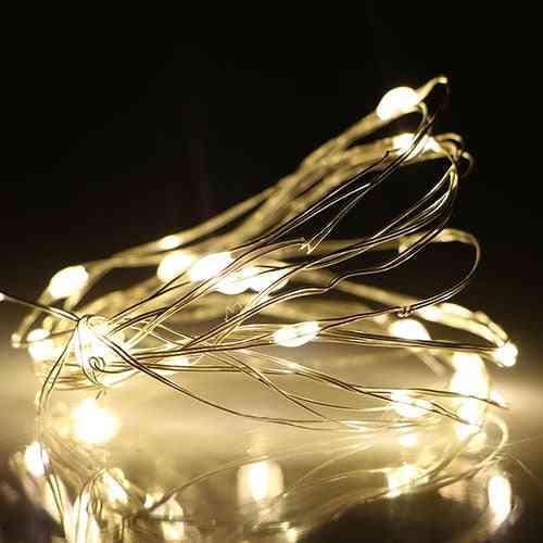 Modalità flash led impermeabili luci stringa, ghirlanda natalizia per la decorazione - bianco caldo / 2 modalità / 2 m 20 led