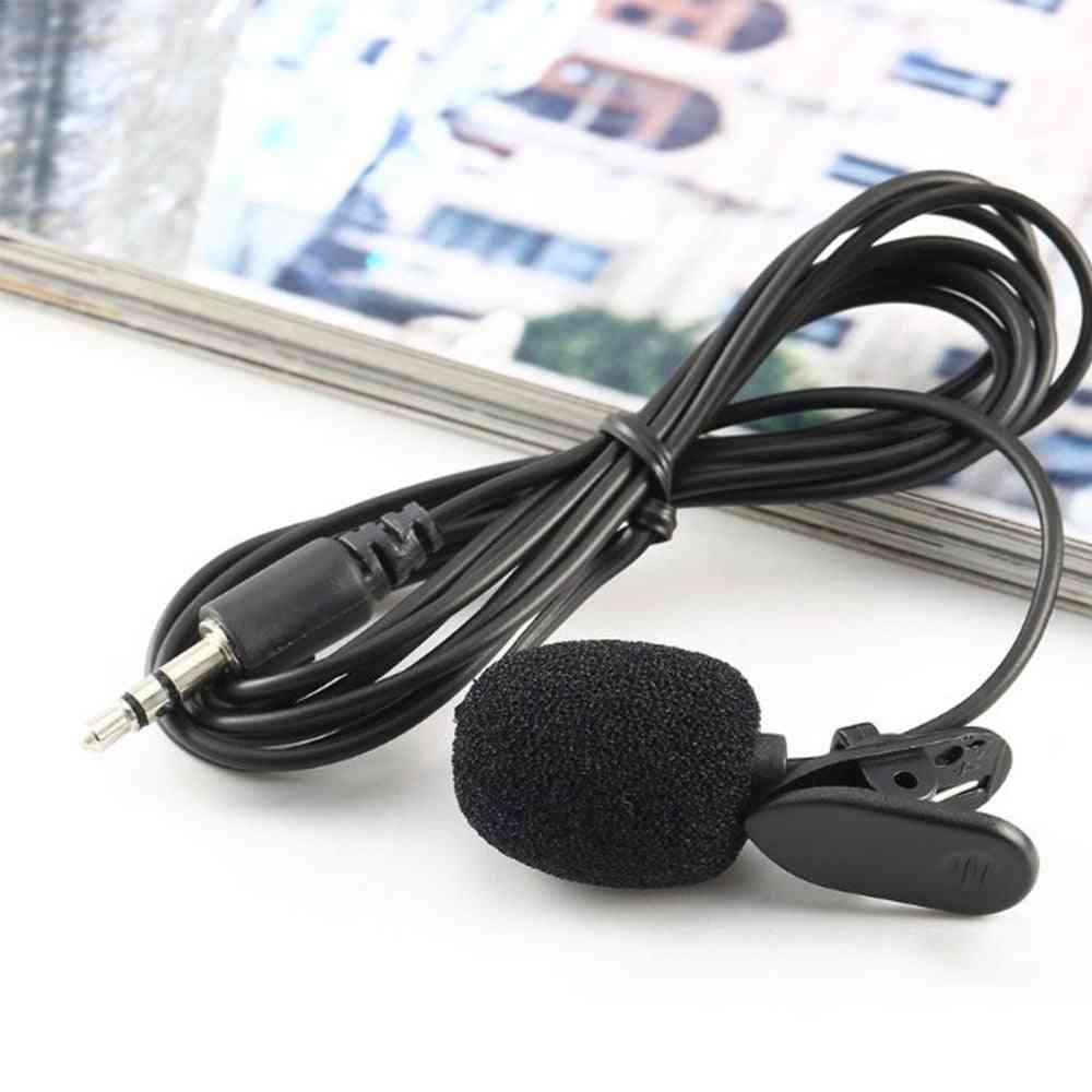 Mini 3,5 mm usb mikrofon lapel lavalier pc / telefon / kamera bärbar extern knapphålsmikrofon för iPhone bärbar dator (svart) -