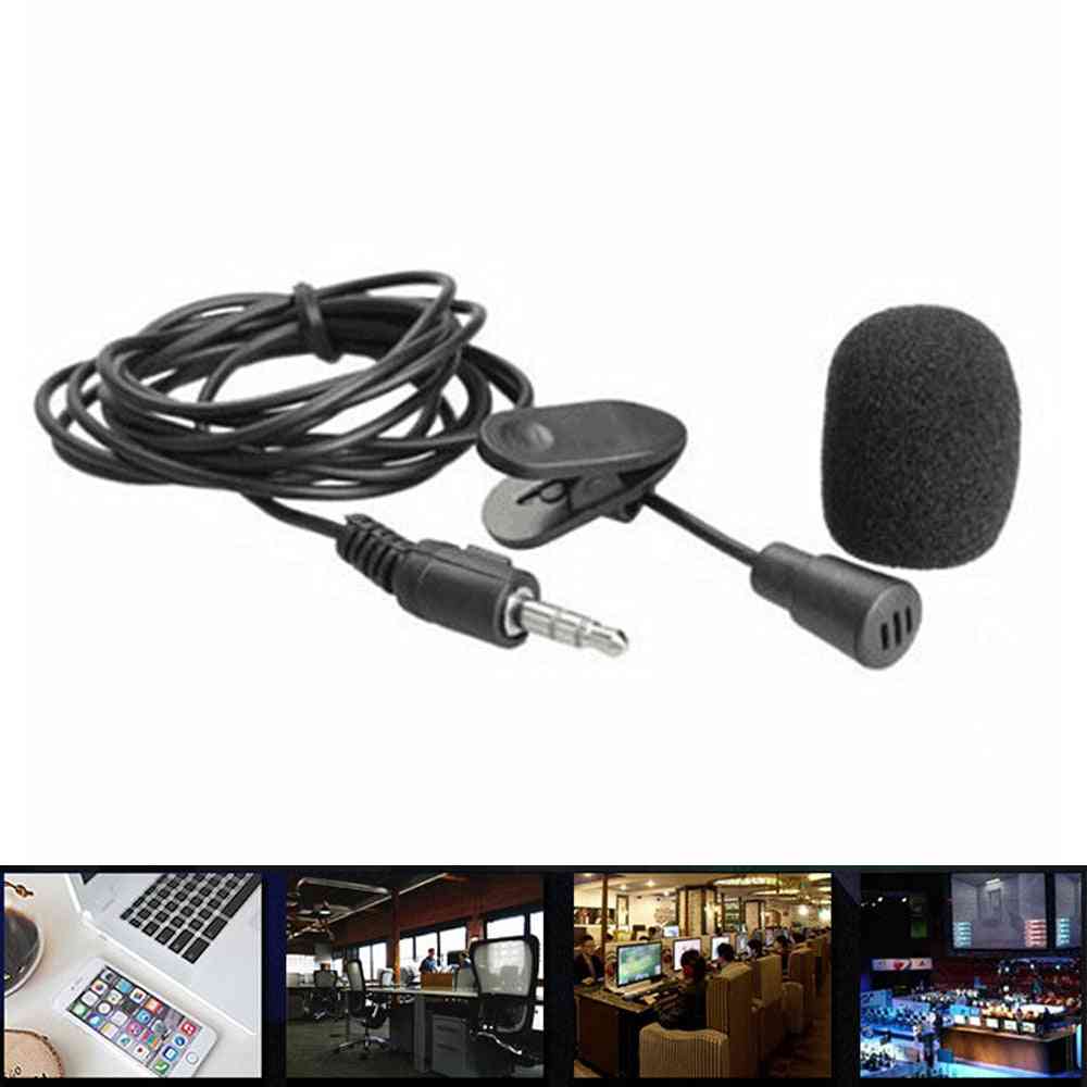 Mini 3,5 mm usb mikrofon lapel lavalier pc / telefon / kamera bärbar extern knapphålsmikrofon för iPhone bärbar dator (svart) -