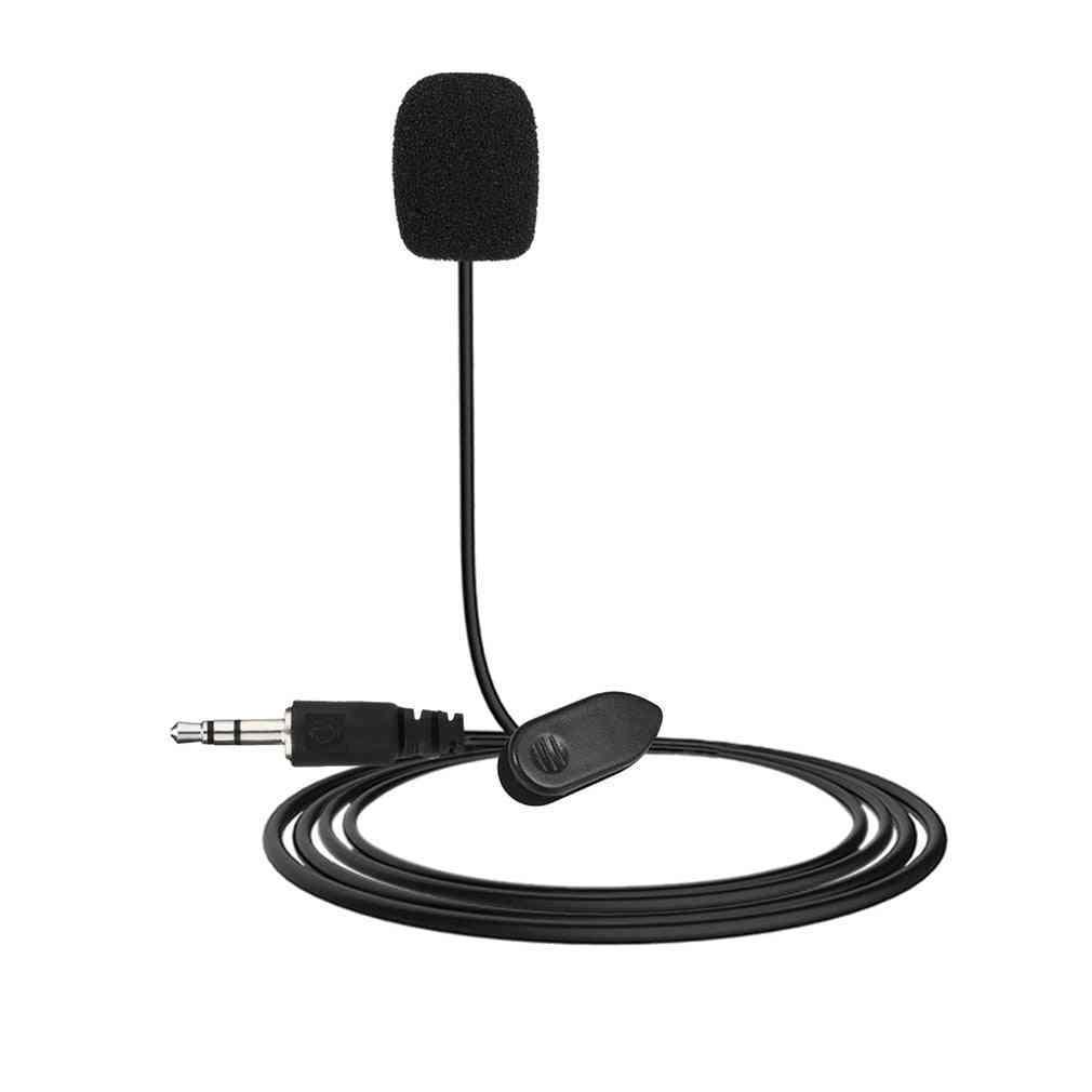 Micrófono de micrófono de voz de mini estudio portátil de 3,5 mm con clip para PC de escritorio / portátil / conferencias de enseñanza -