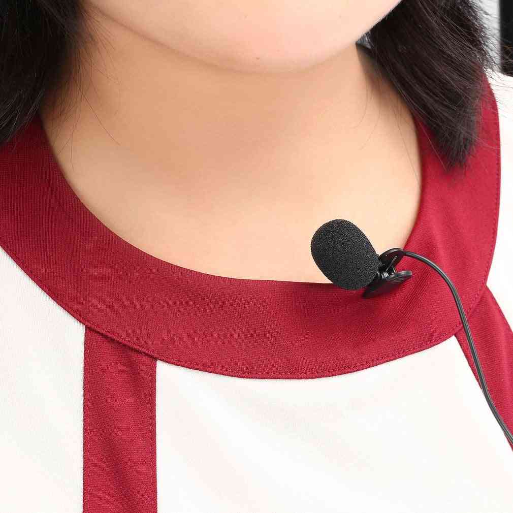 Micrófono de micrófono de voz de mini estudio portátil de 3,5 mm con clip para PC de escritorio / portátil / conferencias de enseñanza -