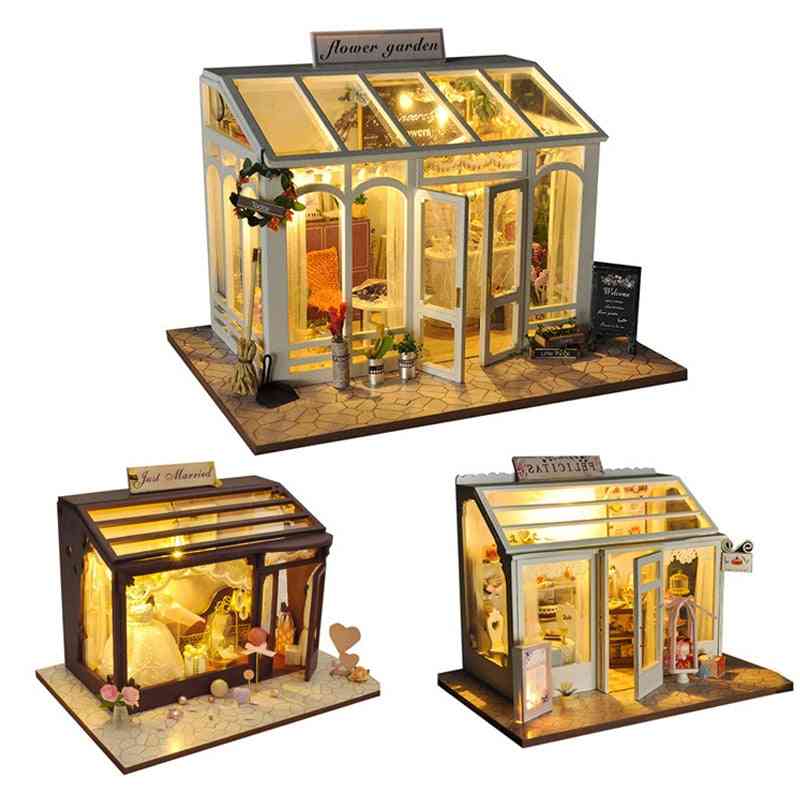 Diy Wooden Dollhouse With Furnitures For