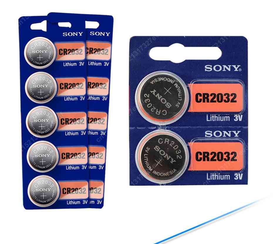 Original cr2032 knappcellsbatterier, 3v litiumbatteri för klocka / fjärrkontroll / miniräknare -