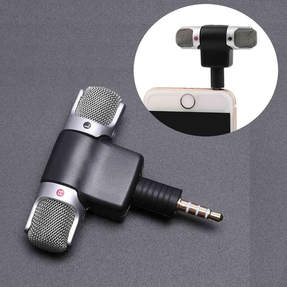 Mini jack mikrofon stereomikrofon til optagelse, mobilstudieinterview til smartphone - 1stk