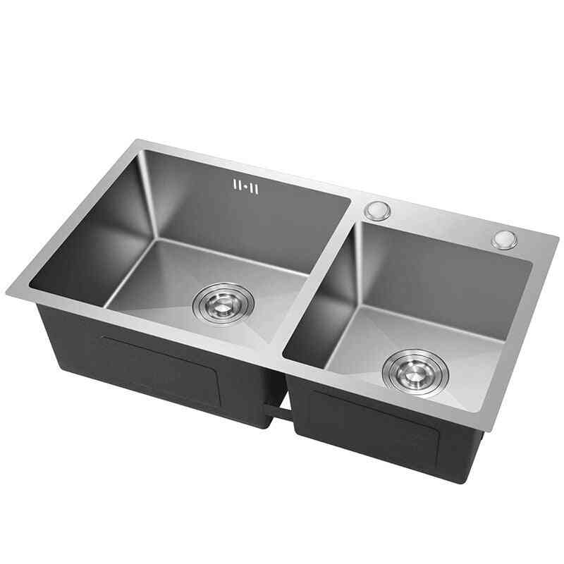 Stainless Steel Double Bowl Brushed Sink