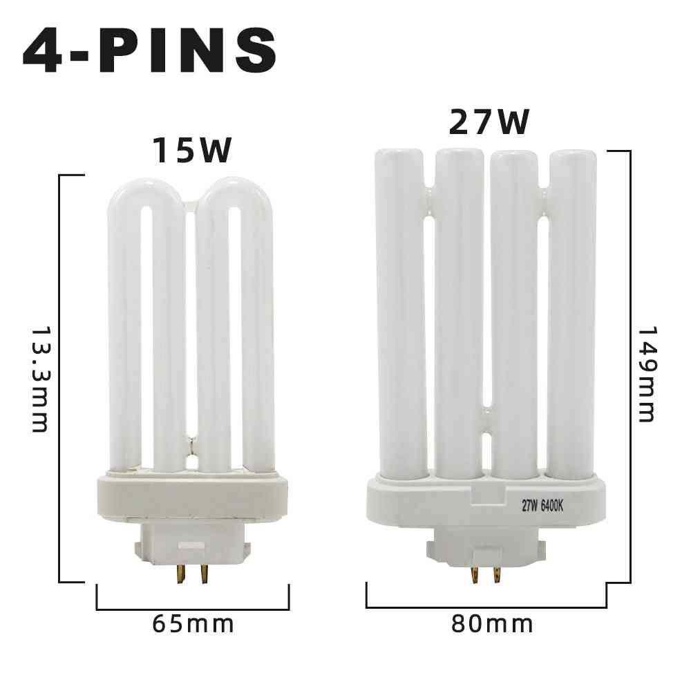 Ac220v-240v Four Pins G10q Fluorescent Light Tube With 15w And 27w - 6500k Energy Saving Lamp