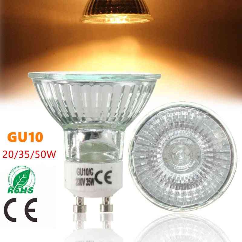 Bombilla halógena gu10 20w 35w 50w bombilla de lámpara alto brillo 2800k luces de vidrio transparente de alta eficiencia - 20w