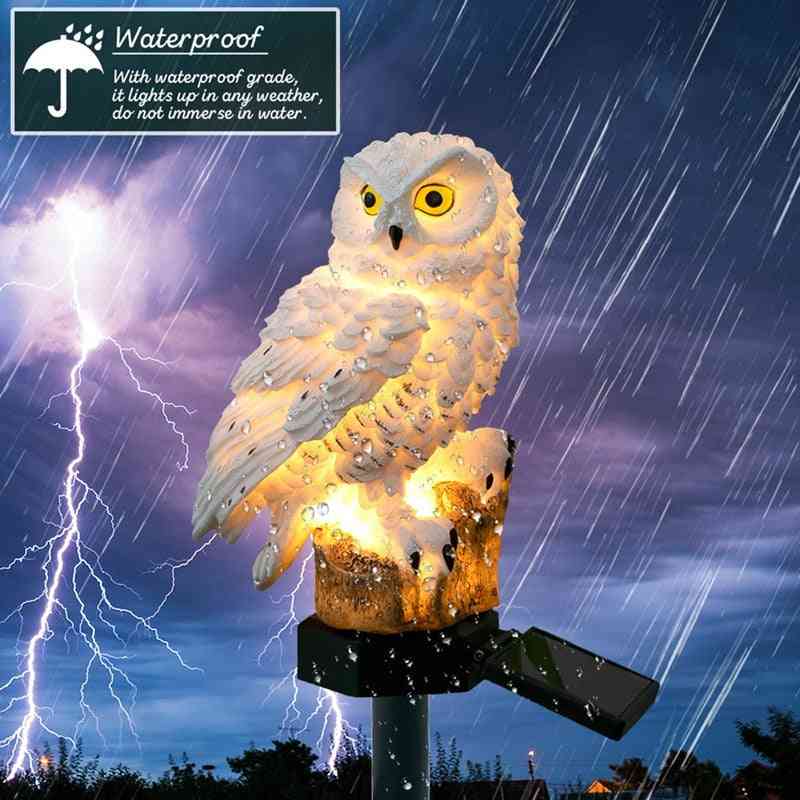 Solar Power Led For Garden-waterproof Owl Energy Panel Lamp