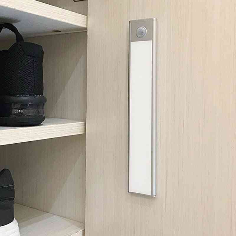 Pir bevægelsessensor LED under kabinetlys, USB genopladeligt garderobeskab natlys til køkken indendørs væglamper - 23cm 38 lys / varm hvid