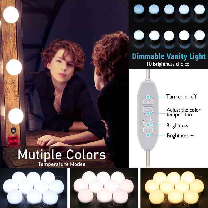 LED stmívatelné usb nabíjecí nastavitelné žárovky pro make-up zrcadlo