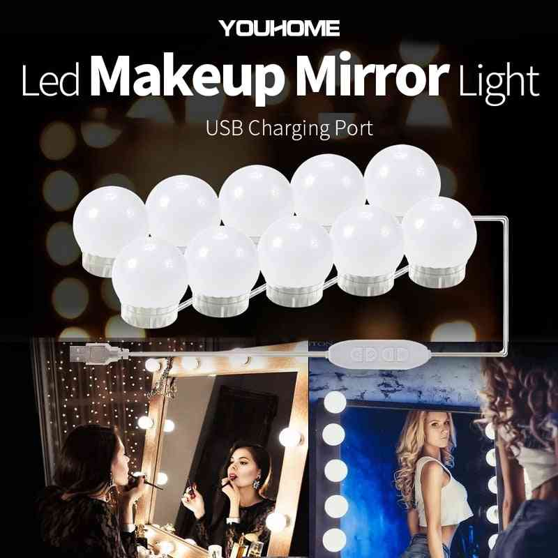 Led  Dimmable Usb Charging Adjustable Bulbs For Makeup Mirror