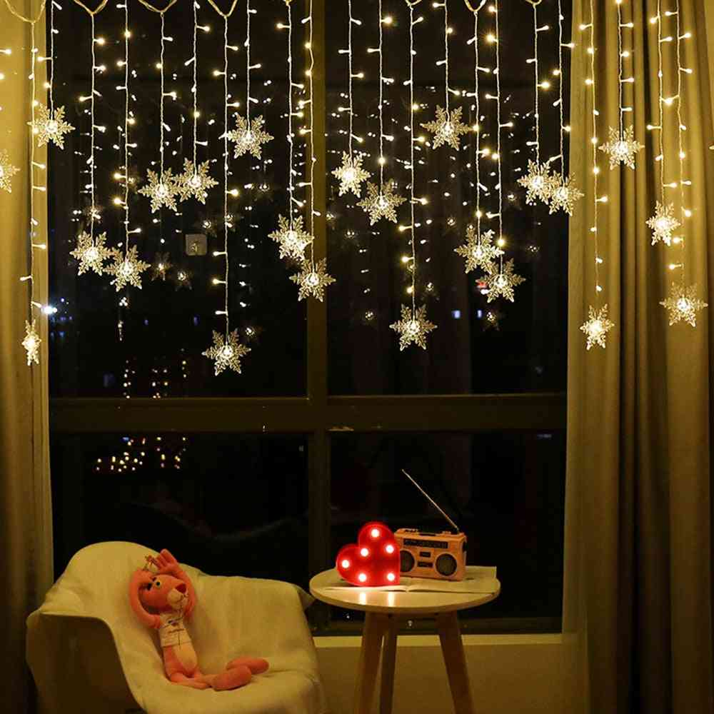 Snowflake Led String -flashing Lights Curtain Waterproof- Connectable Wave