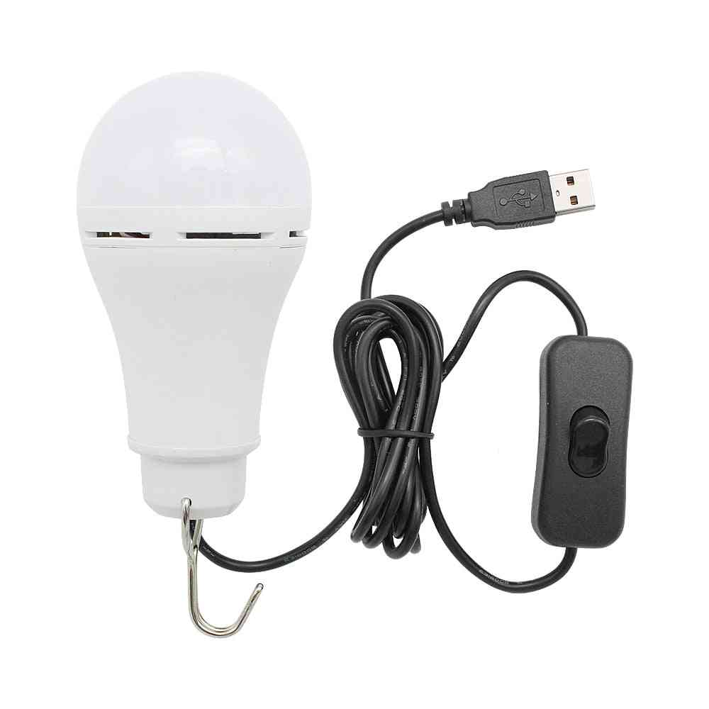 Portable Usb Led Bulb Light With Switch Button - Home Emergency Night Lamp