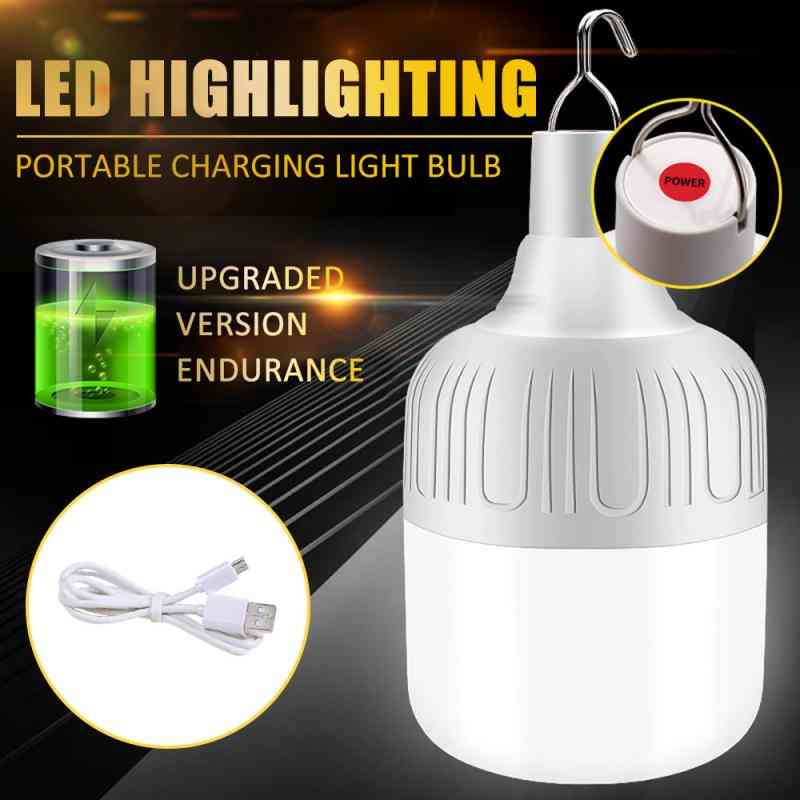 Portable Led Light Rechargeable Led Bulb, Lamp With Solar Charge