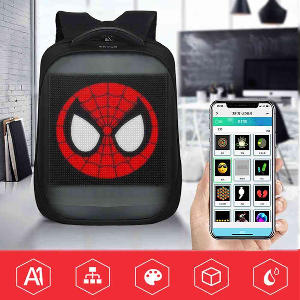 Wifi Smart Led Backpack With Lcd Screen And App Control