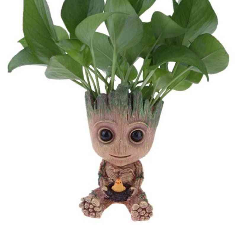Strongwell flower pot baby groot big cute toy pen holder pvc hero model tree man garden plant - as picture-29