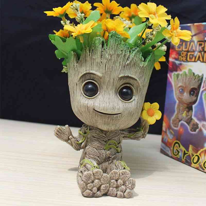 Strongwell Blumentopf Baby Groot große süße Spielzeug Stifthalter PVC Held Modell Baum Mann Garten Pflanze - als Bild-29