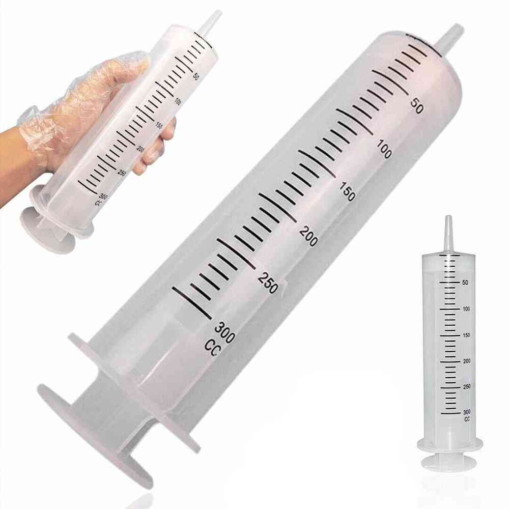 Large 300ml Capacity, Plastic Reusable Sterile Syringe