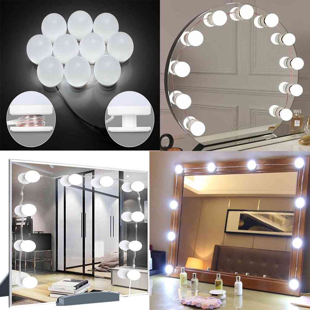 12v 10 Led Bulbs Kit - Stepless Dimmable Lamp Hollywood Vanity Cosmetic Mirror Light