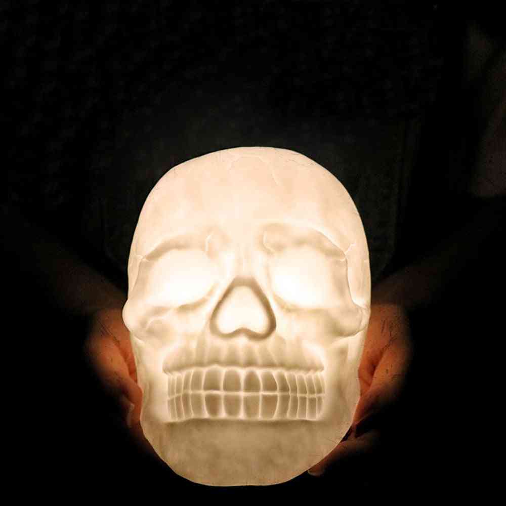 Remote Control Color Changeable Touch Sensor Skull, Led Night Light Lamp With Battery