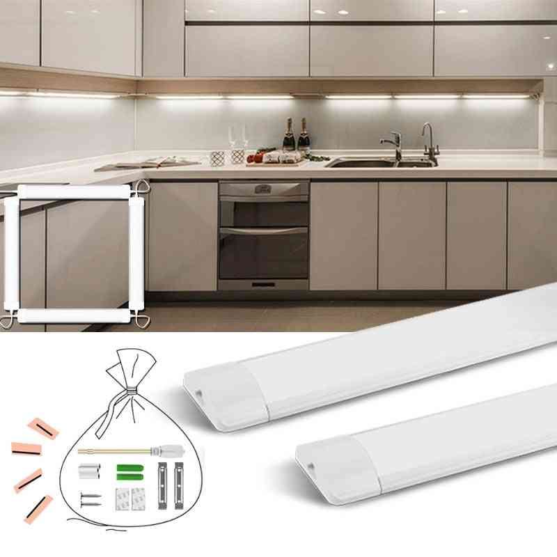 Luz LED debajo del armario 220v / 110v para dormitorio, cocina, baño - cable de 1,8 m / cable de enchufe de la ue / blanco cálido