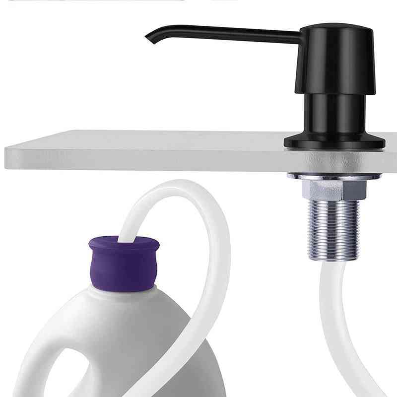 Liquid Soap Dispenser Extension Tube Set - Stainless Steel Manual Hand Sanitizer Nozzle Lotion Pump