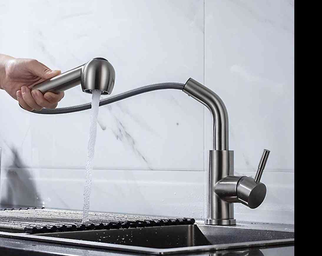 Mixer Stainless Steel Tap - Single Hole 360-degree Swivel