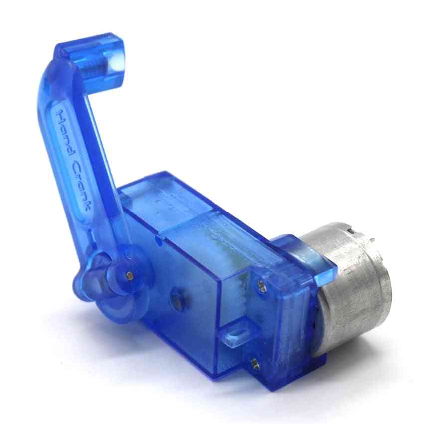 Generador de manivela azul transparente 310 para motor pequeño de 3v, iluminación de perlas de lámpara led mini dinamotor modelo de ventilador accesorios de juguete -