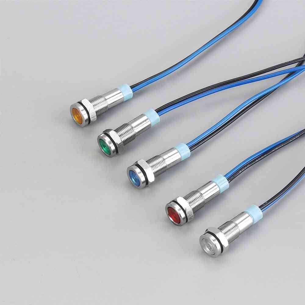 6mm Led Metal Indicator Light  Waterproof Signal Lamp With Wire