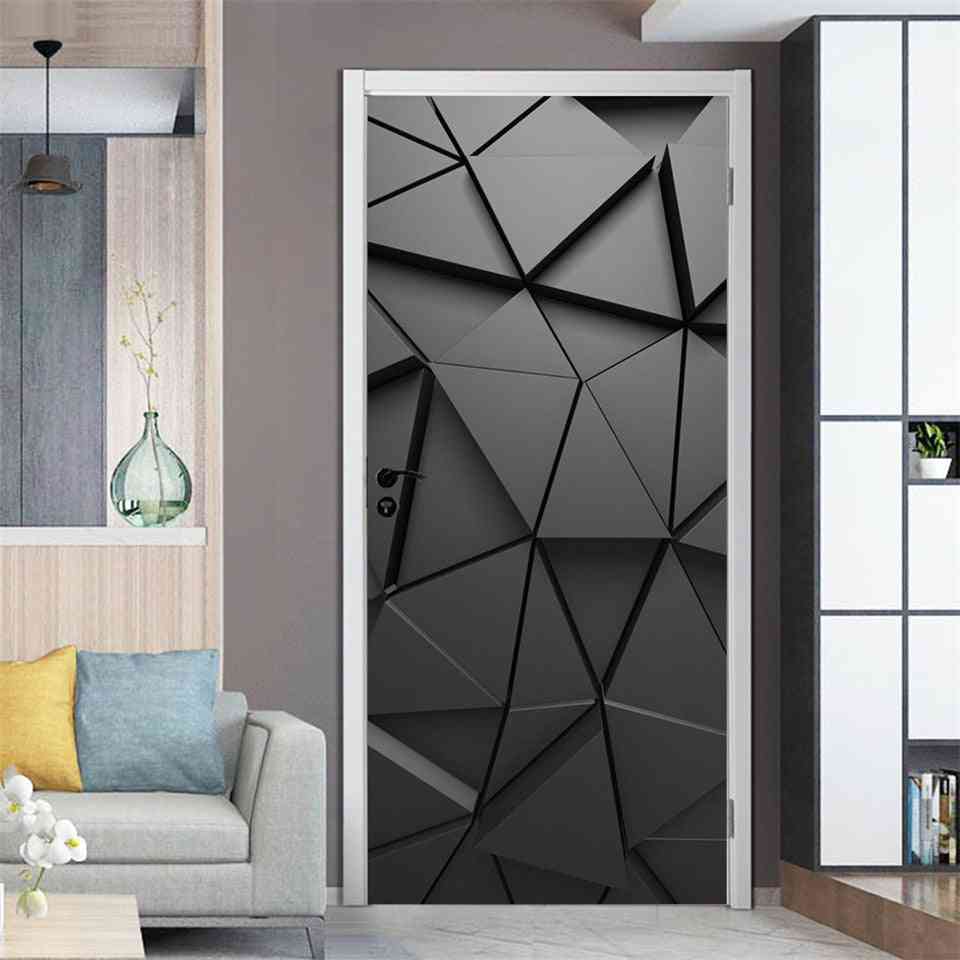 Geometry Door - Self Adhesive, Waterproof, Removable Wallpaper