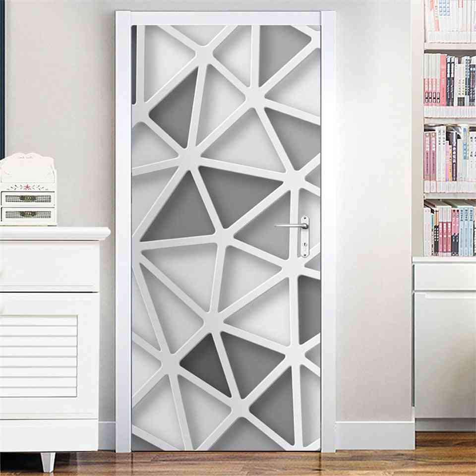 Geometry Door - Self Adhesive, Waterproof, Removable Wallpaper