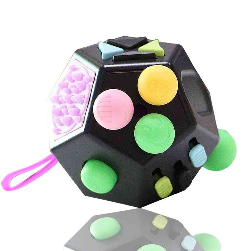 12-stronna kreatywna zabawka logiczna, kostka antystresowa przeciw lękowi kostka przeciwstresowa i depresja lękowa zabawka dla dorosłych dla dzieci - Huang-C2