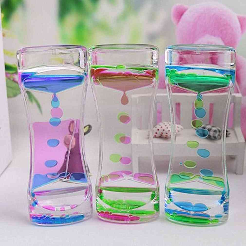 Acrylic Drip Oil Hourglass Liquid Motion Bubble Timer Toy