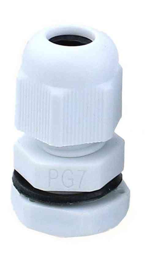 Conector de prensaestopas pg7, plástico de nailon impermeable para cable de 3-6,5 mm - negro pg7 con anillo