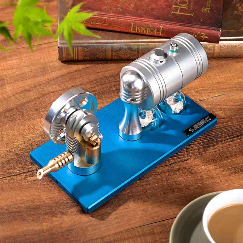 Metalni model za pokretanje parnog stroja- retro sa kotlovnicom za grijanje alkoholna svjetiljka