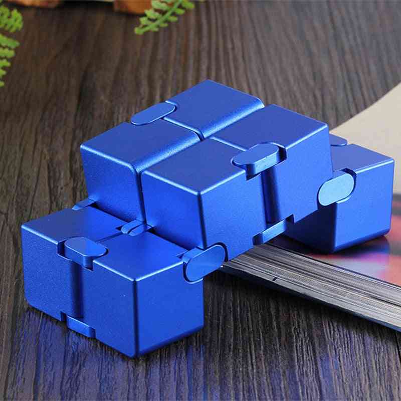 Infinity Aluminum Cube, From Premium Metal- Stress Reliever For Edc Anxiety