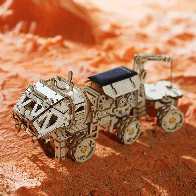 3d Diy Discovery Rover, Solar Space Hunting Wooden Model- Building Kit