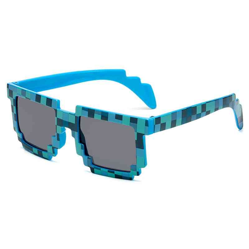 Gags mozaika okulary przeciwsłoneczne sztuczka zabawka, okulary thug life sobie z tym poradzą okulary pixel kobiety mężczyźni czarne mozaiki okulary przeciwsłoneczne zabawna zabawka - za