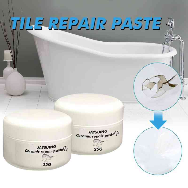 Keramik Reparaturpaste Wanne, Fliesen und Dusche Porzellan Reparaturset für Crack Chip, Keramik Bad - ein Typ 15g