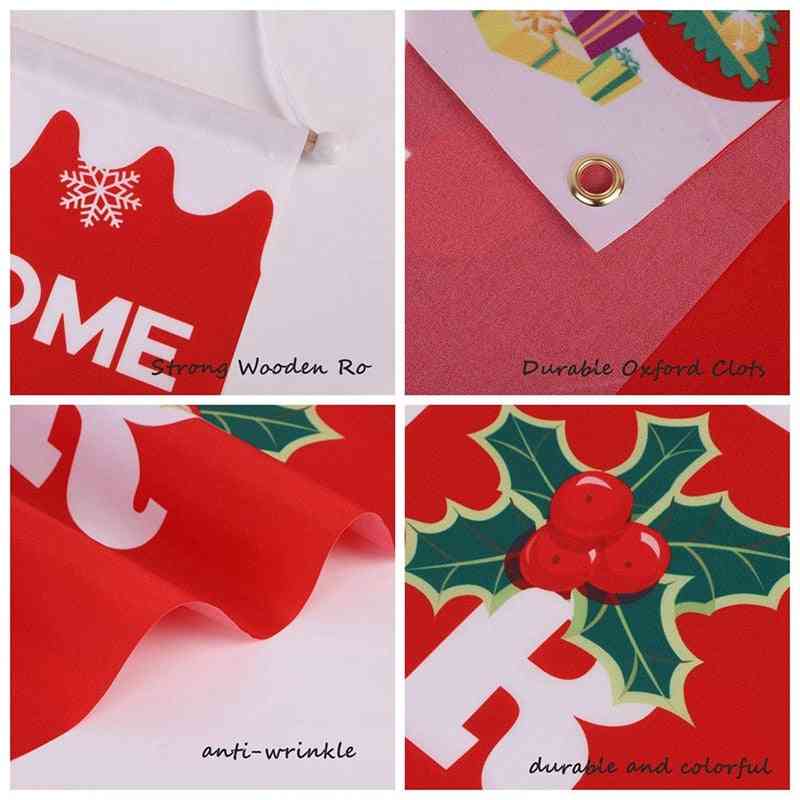 Baner świąteczny ganek kominek znaki ścienne flaga na dekoracje zewnętrzne / wewnętrzne (czerwony) -