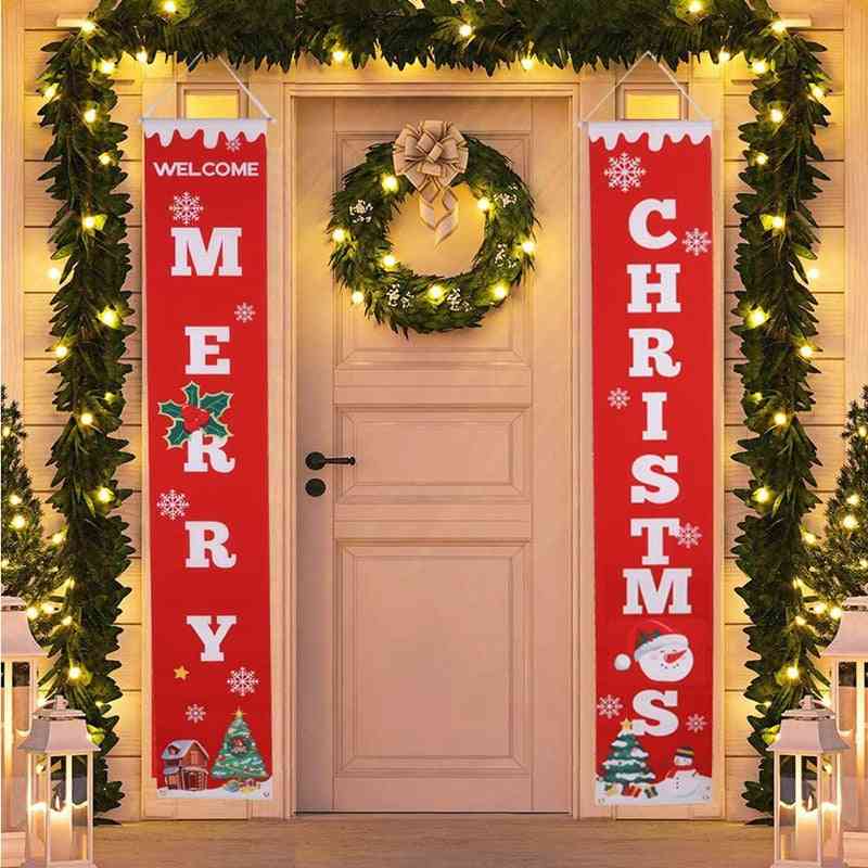 Banner Christmas Porch Fireplace Wall Signs Flag For Decorations Outdoor / Indoor