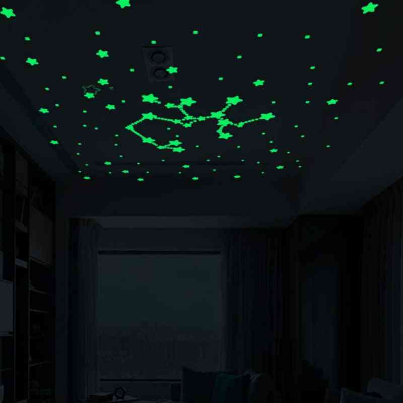 Glow In Dark-luminous Stars And Dot Stickers For Bedroom